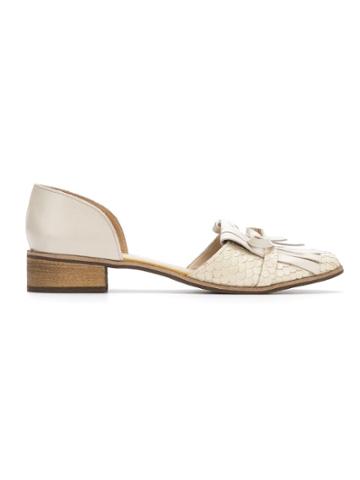 Manolita Ribbon Embellished Ballerinas - Neutrals