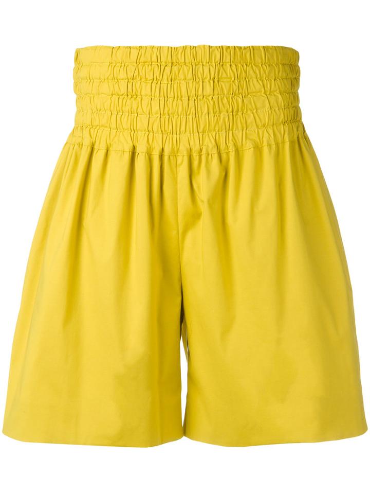 Rochas A-line Shorts, Women's, Size: 42, Yellow/orange, Cotton/spandex/elastane