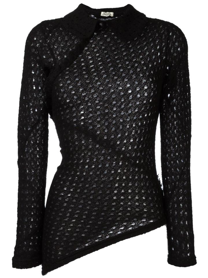 Comme Des Garçons Vintage Perforated Long Jumper - Black