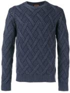 Tod's Textured Diamond Patterned Sweater - Blue