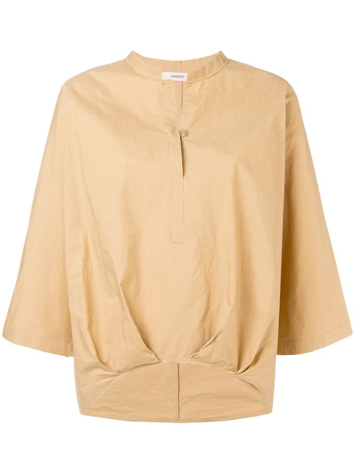 Humanoid Curved Hem Blouse - Nude & Neutrals