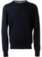 Brunello Cucinelli Crew Neck Sweater, Men's, Size: 48, Blue, Cashmere/wool