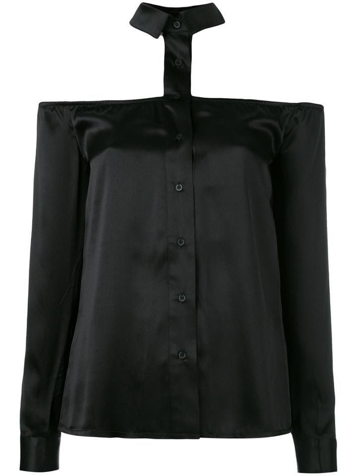 Rta - Cold-shoulder Blouse - Women - Silk - L, Black, Silk