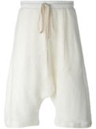 Lost & Found Ria Dunn Drop Crotch Track Shorts, Men's, Size: Medium, White, Linen/flax/cotton/polyurethane