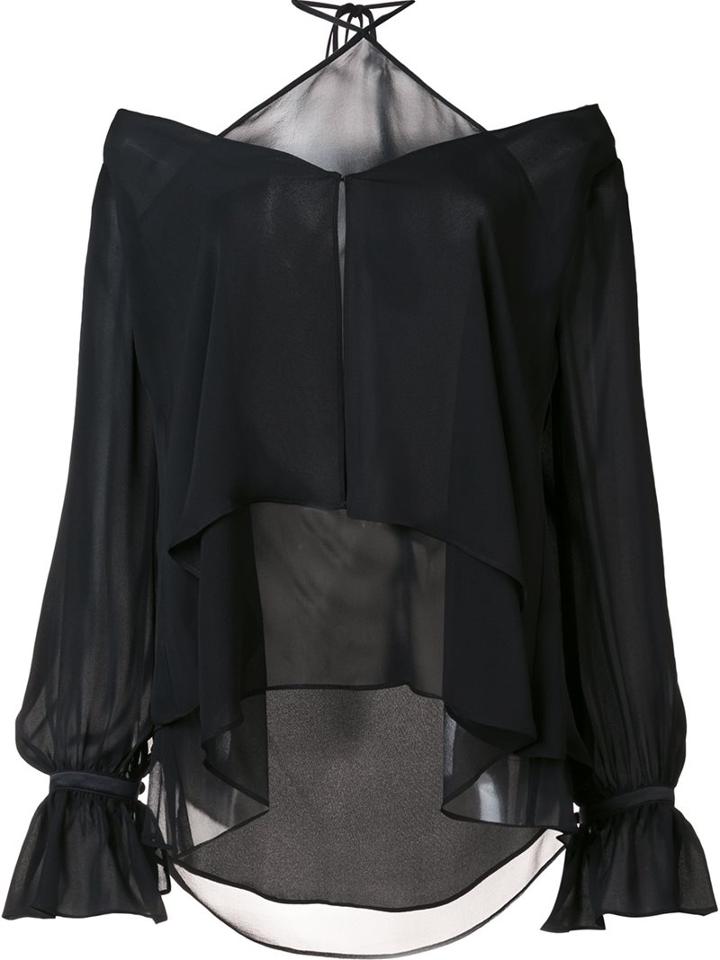 Cinq A Sept Off Shoulder Blouse, Women's, Size: Xs, Black, Silk