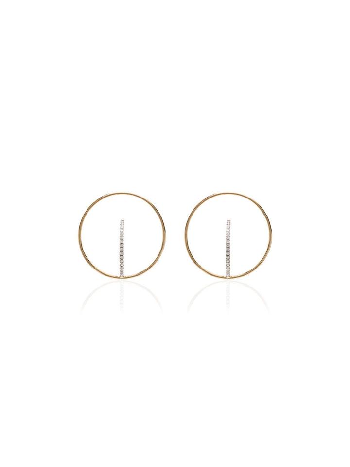 Charlotte Chesnais Saturn Hoop Earrings - Yellow White Gold