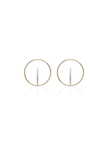 Charlotte Chesnais Saturn Hoop Earrings - Yellow White Gold