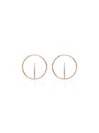 Charlotte Chesnais Saturn Hoop Earrings - Yellow White Gold
