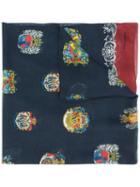 Dolce & Gabbana Kids - Emblem Print Scarf - Kids - Cashmere/modal - One Size, Blue