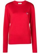 Maison Kitsuné Logo Long-sleeve Sweater - Red