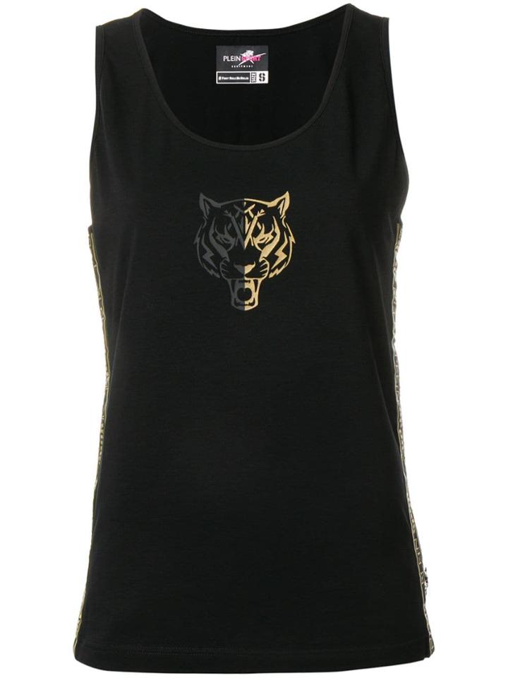 Plein Sport Tiger Print Tank Top - Black