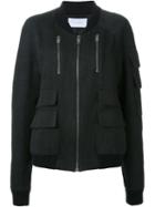 Strateas Carlucci Ticket Pocket Bomber Jacket, Women's, Size: Small, Black, Silk