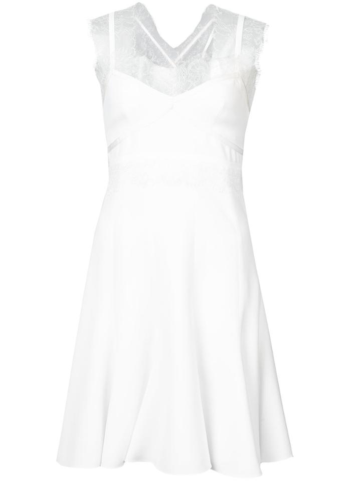 Giambattista Valli Lace Detail Flared Mini Dress - White