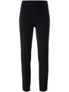 Cédric Charlier Slim Fit Trousers, Women's, Size: 40, Black, Polyester/polyurethane