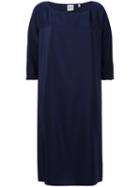 Aspesi Round Neck Shift Dress, Women's, Size: 44, Blue, Silk