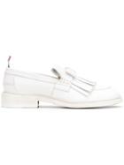 Thom Browne Pebbled Leather Fringe Bow Loafer - White