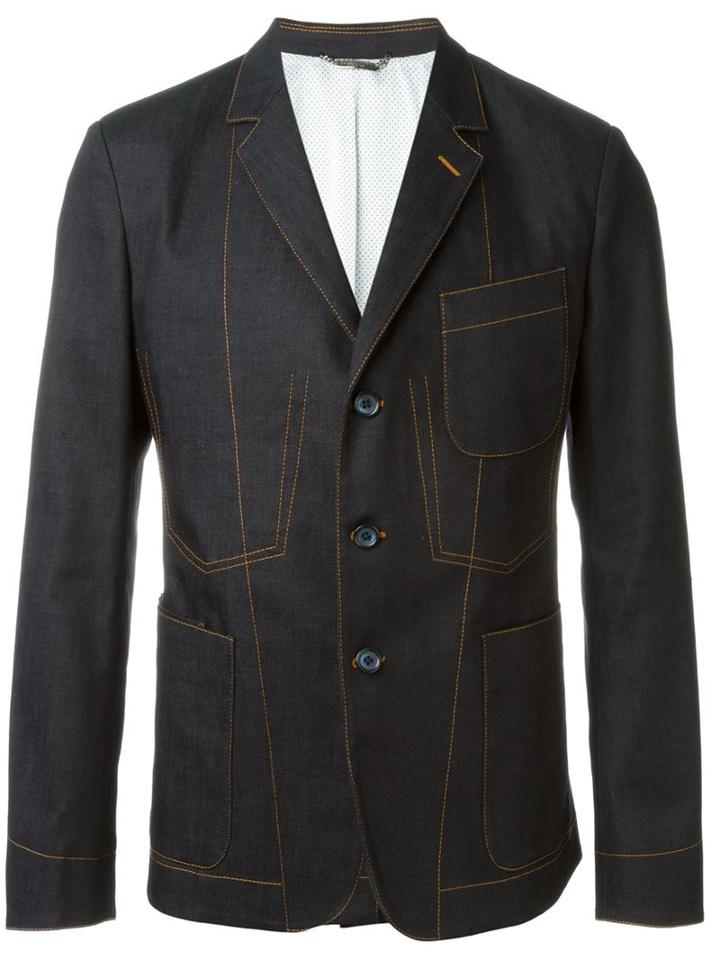 Dolce & Gabbana Denim Blazer, Men's, Size: 52, Blue, Cotton/spandex/elastane/polyester/cotton