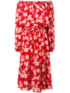 Rochas Floral Shift Dress, Women's, Size: 42, Red, Silk