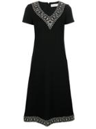 Goat Embellished Neckline Dress - Black