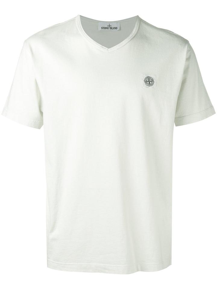 Stone Island Logo Patch T-shirt, Men's, Size: Medium, Green, Cotton