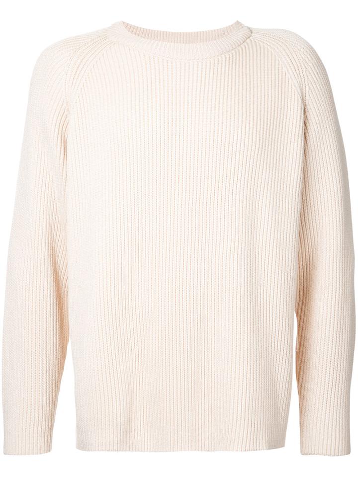 H Beauty & Youth Ribbed Detail Jumper, Men's, Size: Medium, Nude/neutrals, Cotton/polyester