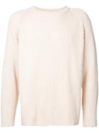 H Beauty & Youth Ribbed Detail Jumper, Men's, Size: Medium, Nude/neutrals, Cotton/polyester