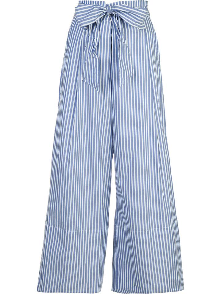 By Malene Birger - Bennih Wide Leg Trousers - Women - Cotton - 42, Blue, Cotton