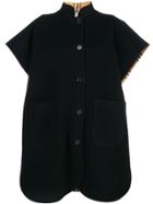 Burberry Loose Fitted Cape Coat - Black