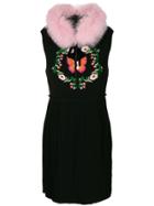 Amuse Pansy Embroidered Dress - Black