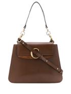 Chloé Logo Plaque Tote Bag - Brown