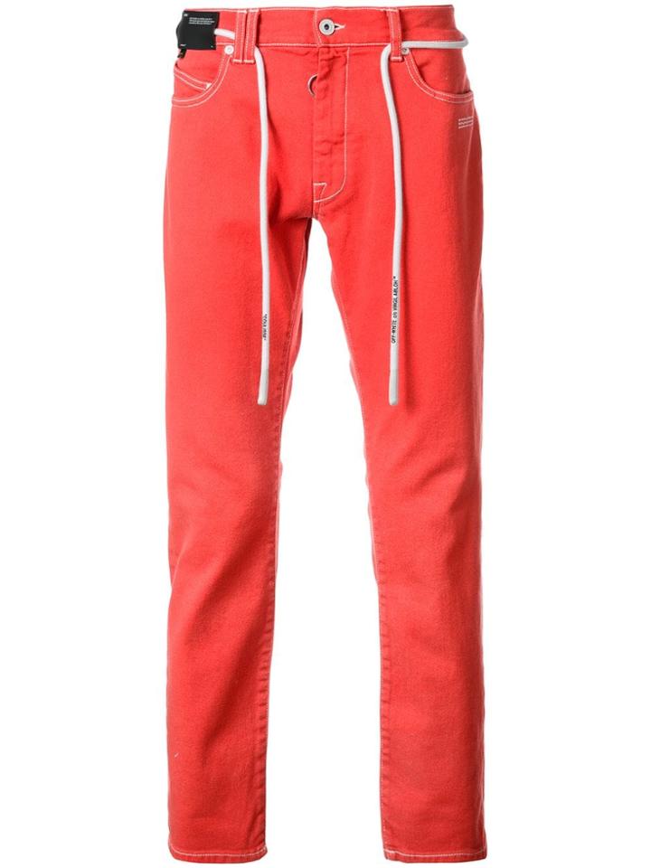 Off-white Low Rise Jeans - Red