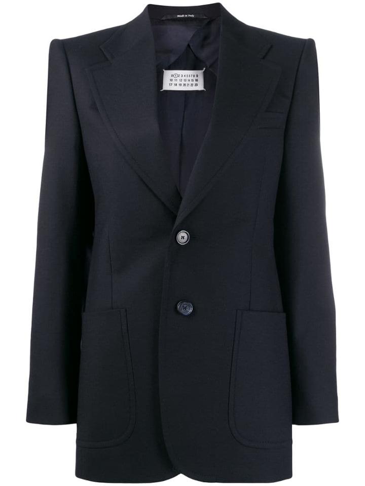 Maison Margiela Structured Shoulders Blazer - Blue