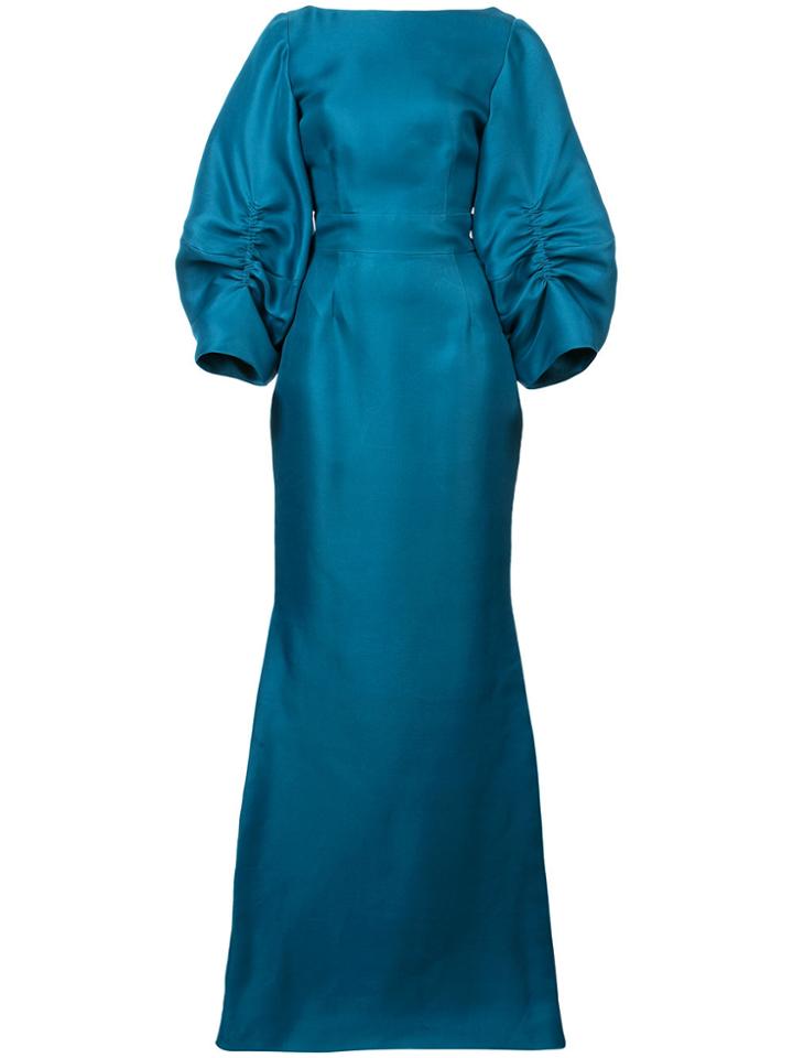 Oscar De La Renta Cross Back Gown - Blue