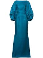 Oscar De La Renta Cross Back Gown - Blue
