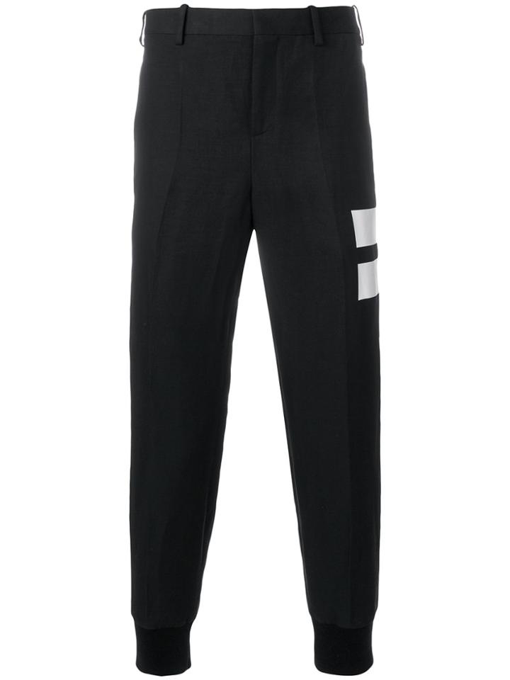 Neil Barrett Tape Detail Trousers - Black