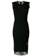 Ermanno Scervino Sleeveless Lace Trim Dress - Black
