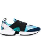 Ea7 Emporio Armani Palm Print Sneakers - Blue