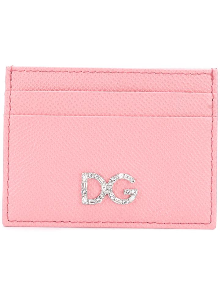 Dolce & Gabbana Logo Plaque Cardholder - Pink & Purple