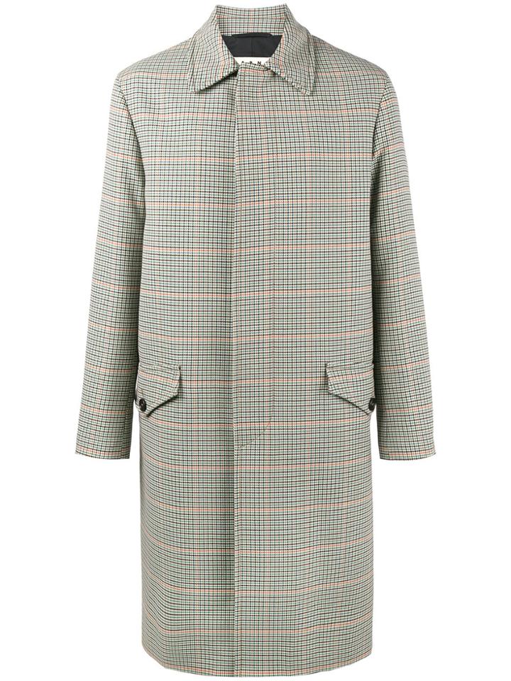 Marni Single Breasted Check Coat - Green