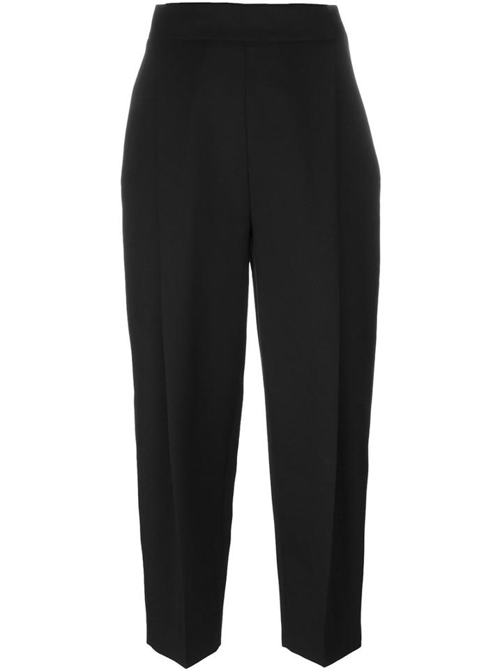 Paule Ka Cropped Trousers, Women's, Size: 36, Black, Virgin Wool/cupro