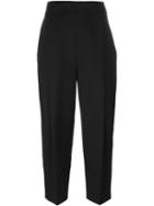 Paule Ka Cropped Trousers, Women's, Size: 36, Black, Virgin Wool/cupro