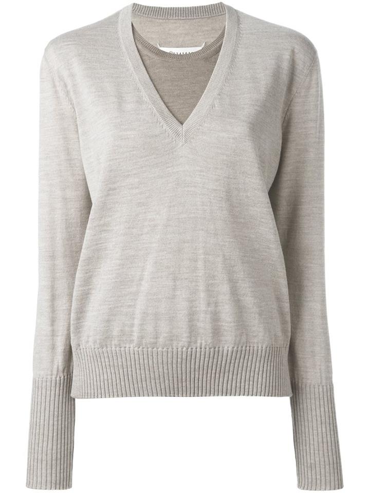 Maison Margiela Layered Effect Sweater, Women's, Size: Small, Nude/neutrals, Wool