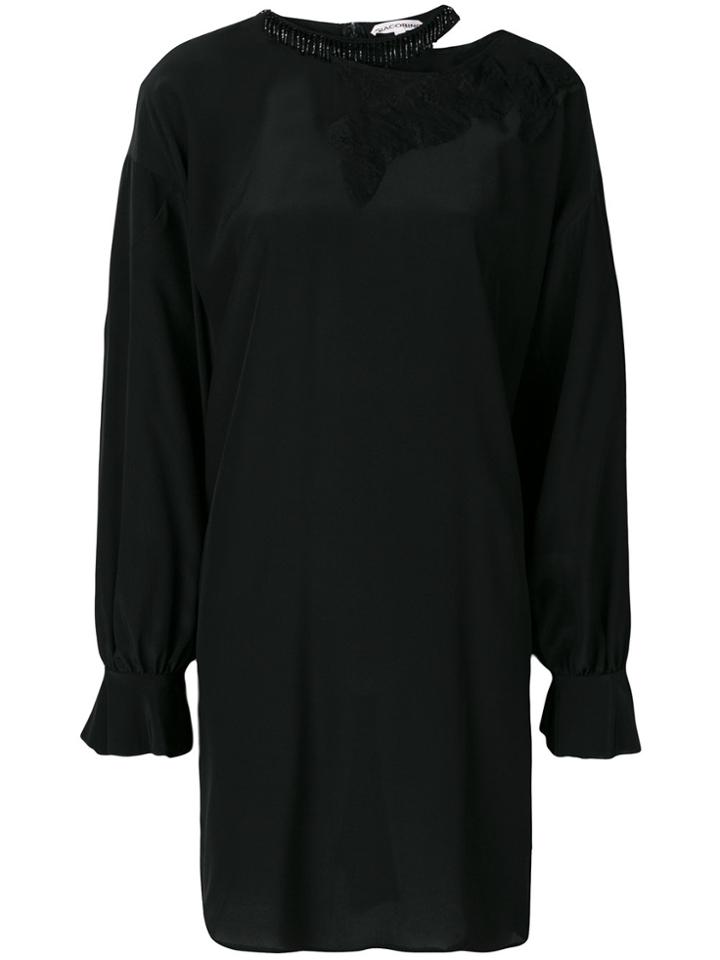 Giacobino Embellished Neck Oversized Dress - Black