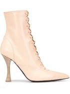 Tabitha Simmons Lace-up Booties - Pink