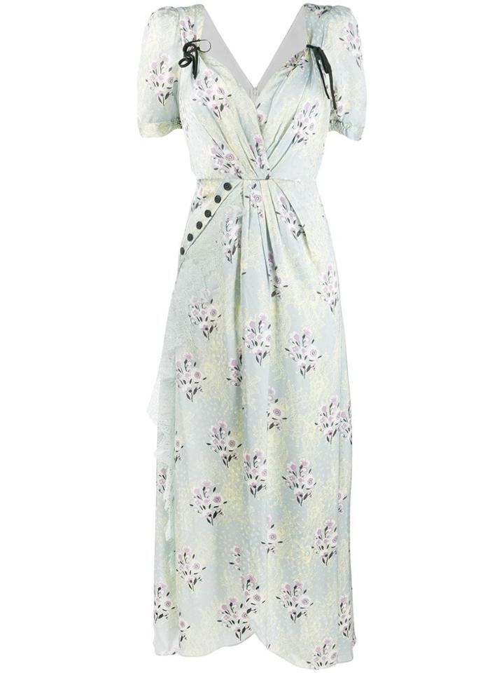Self-portrait Floral Maxi Dress - Green