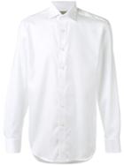 Canali Plain Shirt, Men's, Size: 40, White, Cotton