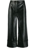 Brognano Faux-leather Cropped Trousers - Black