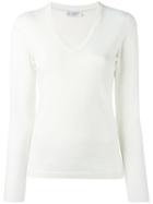Brunello Cucinelli V Neck Sweatshirt, Women's, Size: Medium, White, Cashmere