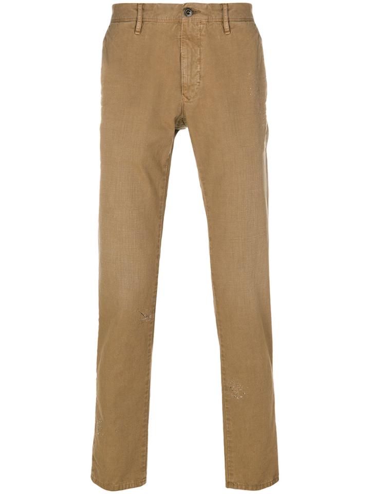 Incotex Splatter Print Regular Trousers - Nude & Neutrals