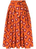 Aspesi Pleated Midi Skirt - Orange